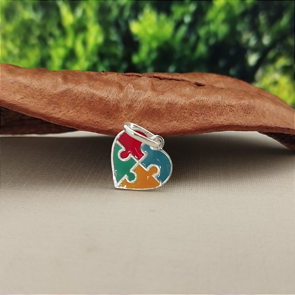 Pingente Coração Símbolo do Autismo - Prata 925 - PG227-1538