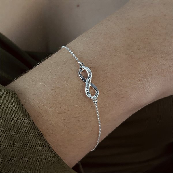 Pulseira com Infinito Cravejado - Prata 925 - MP460-2152