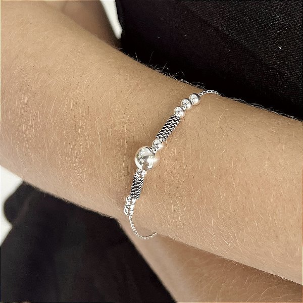 Pulseira Bali com Bolas Prata 925 - MP469-54135