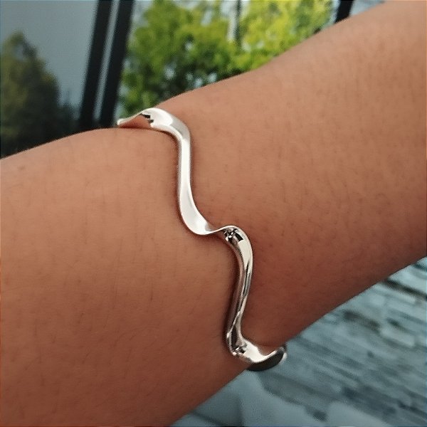 Bracelete Ondulado - Prata 925 -MP475-156390