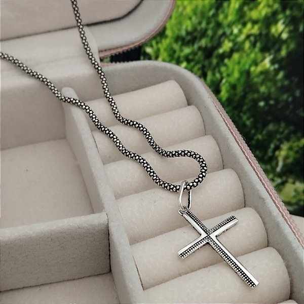 Gargantilha Bali Pikun com Crucifixo - Prata 925 - MC600-62155