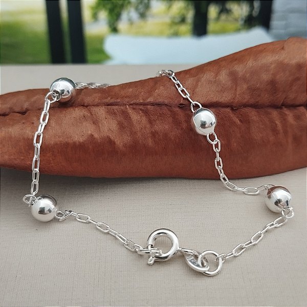 Pulseira com Bolinhas - Prata 925-MP481-42104