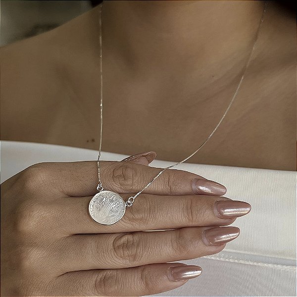 Gargantilha São Bento em Madre Pérola- Prata 925 - v12 - 45cm - MC609-51128