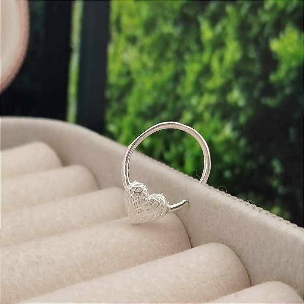 Piercing Argola C/ Coração Filigrana- Prata 925 -MB897-1229