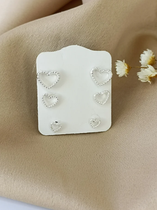 Trio Coração Trabalhada- Prata 925 -MB903-3068