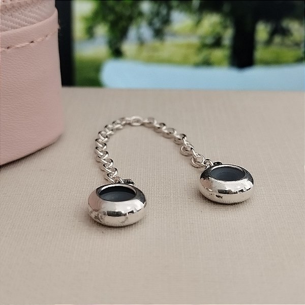 Berloque Trava De Segurança Lisa Com Ródio -8mm- Prata 925-BL235-2460