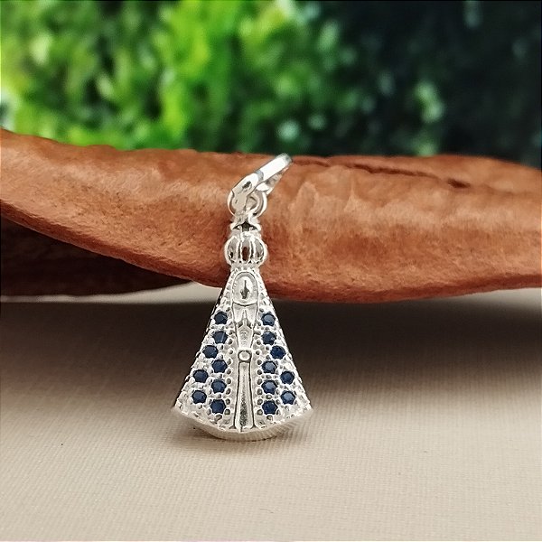 Pingente N.S. Aparecida Com Zircônias - Prata 925 -PG229-1238