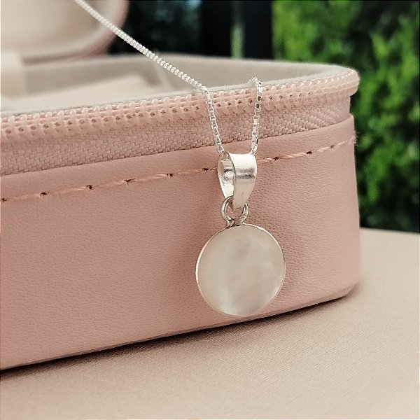 Gargantilha Madrepérola Liso - Prata 925 -MC637-2972