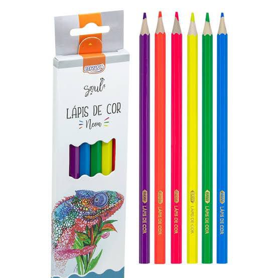 Lápis de cor NEON 6 CORES - BRW