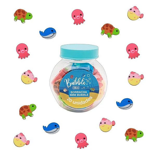 Borracha mini bubble CAIXA c/4 Und - Tilibra
