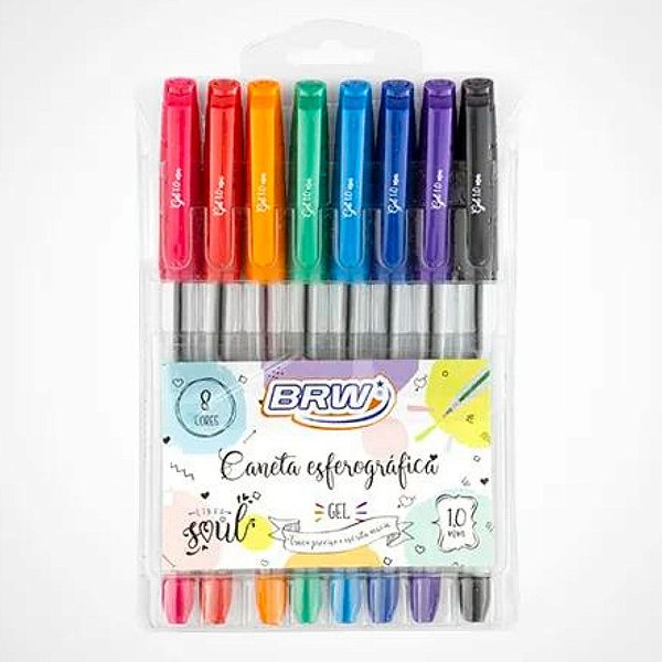 Caneta Esferográfica Gel - BLISTER c/8 Und - BRW
