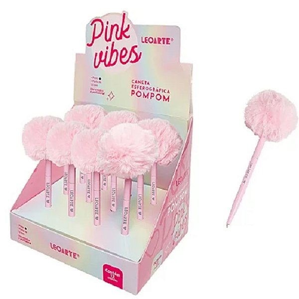 Caneta Pompom Pink Vibes - UNIDADE - LEO E LEO