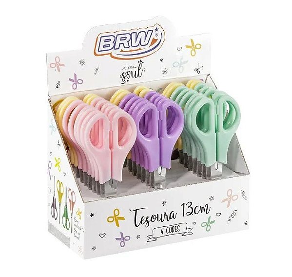 Tesoura Escolar Pastel - DISPLAY C/ 24UND - BRW