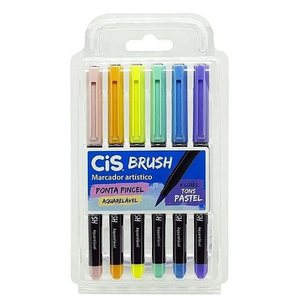 Caneta Brush Pen - ETJ 6 CORES -  CIS