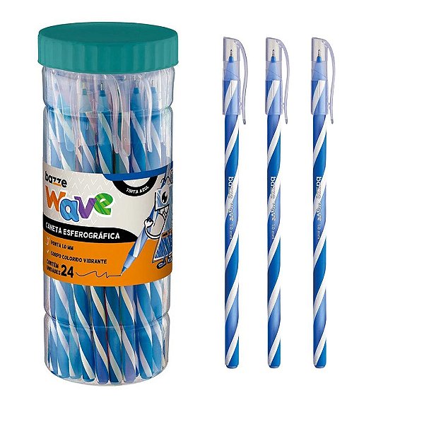 Caneta Wave AZUL 1.0 - POTE 24UND - BAZZE COMPRE 1 GANHE OUTRA 🎁