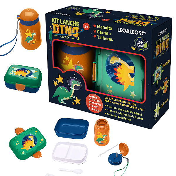Kit Lanche DINO  - CAIXA C/ 1 KIT - LEO e LEO