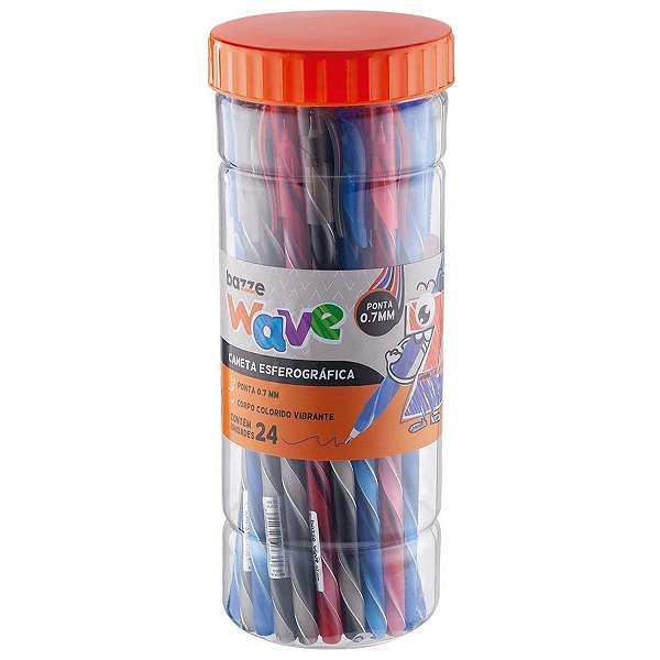 Caneta esferográfica WAVE  Tons Básicos 0.7 - POTE 24 UND - BAZZE