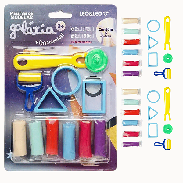 Kit Massinha GALAXIA - BLISTER C/ 6 CORES - LEO E LEO