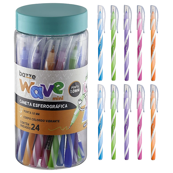 Caneta Esferográfica WAVE 1.0 MINI - PT 24UND - BAZZE