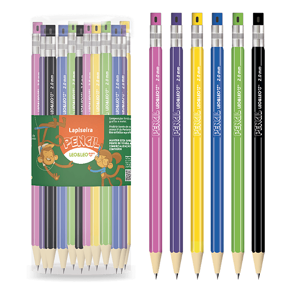 Lapiseira pencil C/ GRAFITE 2.0 - POTE C/ 24 UND - LEO E LEO