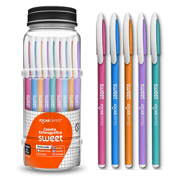 Caneta SWEET perfumada ponta 0.7 - POTE C/ 50 UND-  JOCAR OFFICE