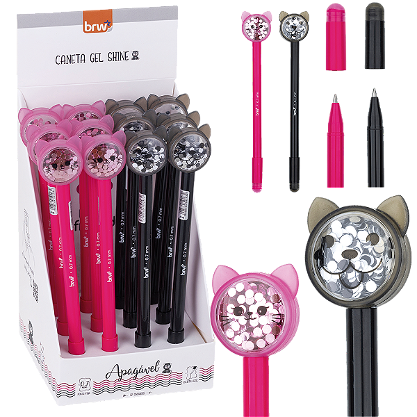 Caneta esferográfica apagável GEL 0.7MM - SHINE - UNIDADE - BRW
