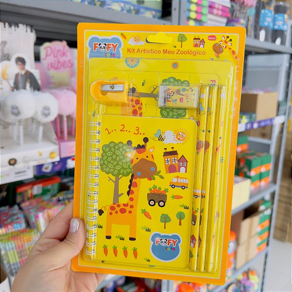 Kit de papelaria MEU ZOOLOGICO 7 PCS - FOFY