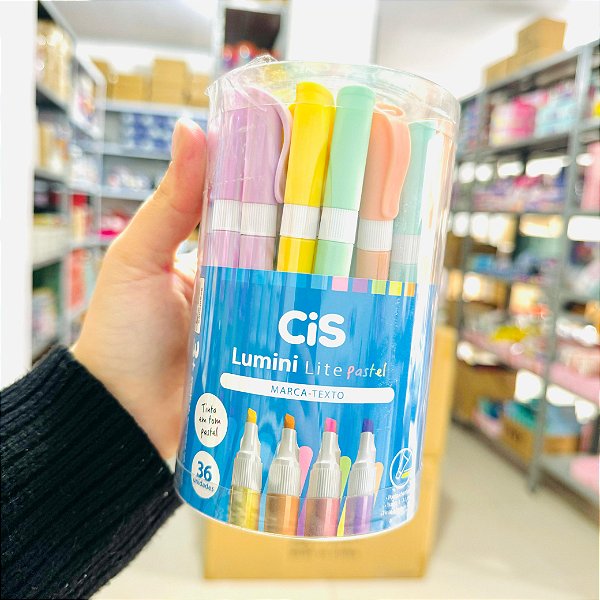 Marca texto LUMINI LITE PASTEL - POTE C/36 UND PASTEL - CIS