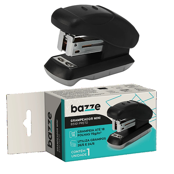 Grampeador mini Preto - BAZZE