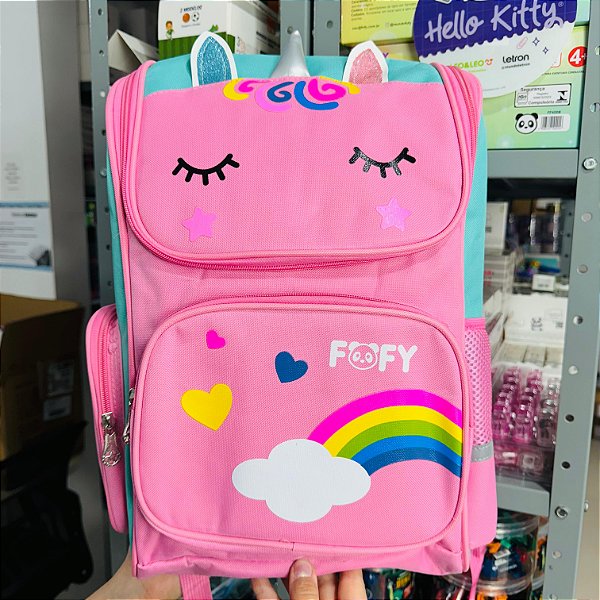 Mochila Escolar Unicórnio verde Água  - FOFY