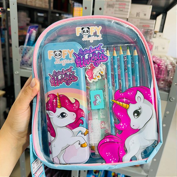 Kit mochila Unicórnio 10PCS  - FOFY