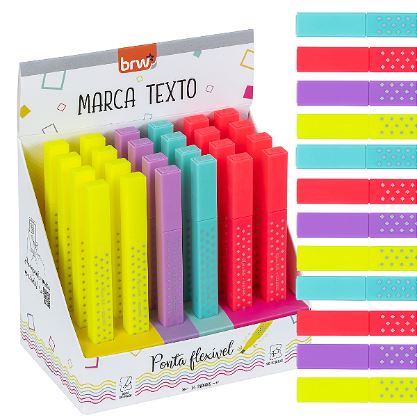 Marca texto Square - NEON - CX 24 UND - BRW