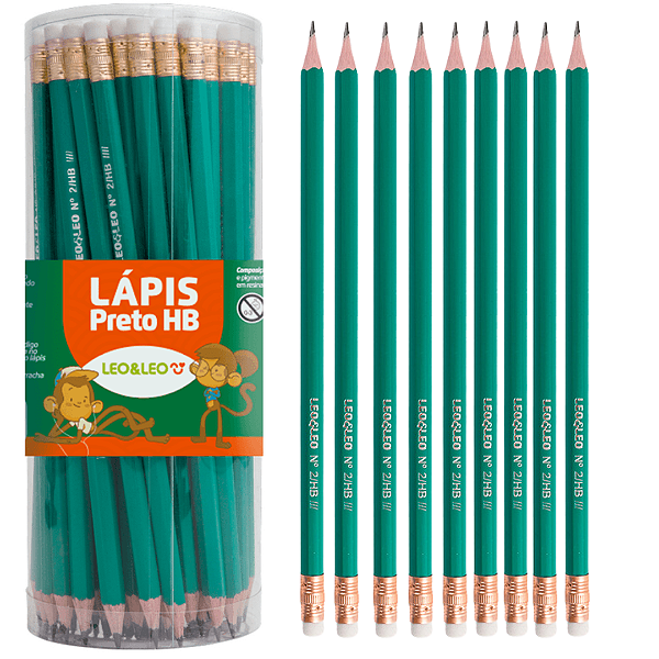 Lápis Grafite HB Resina VERDE - POTE/72 UND - LEO E LEO