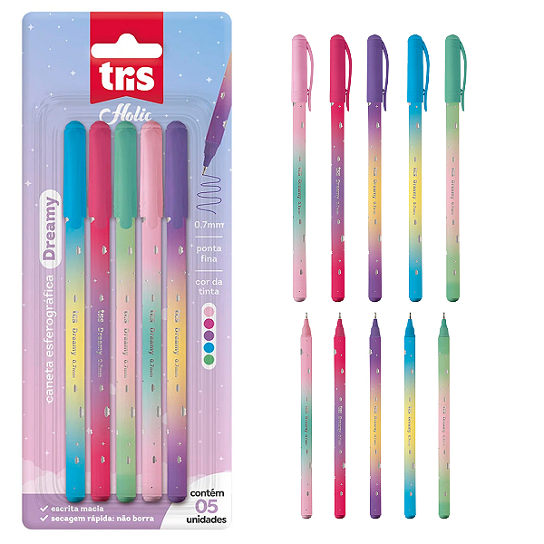Caneta Esferográfica HOLIC DREAMY -  BLISTER 5UND - TRIS