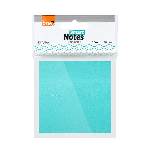 Bloco smart notes 76X76MM - TURQUESA BEACH - 50 FLS - BLISTER C/ 1 BLOCO - BRW