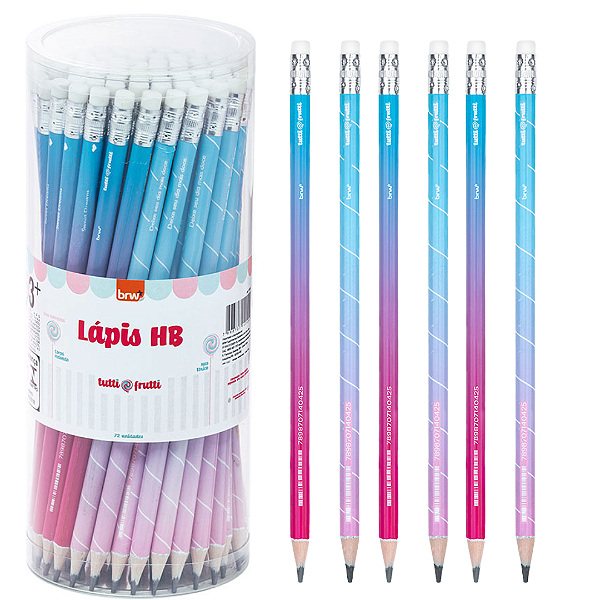 Lápis HB estampado TUTTI FRUTTI - POTE C/ 72UND - BRW