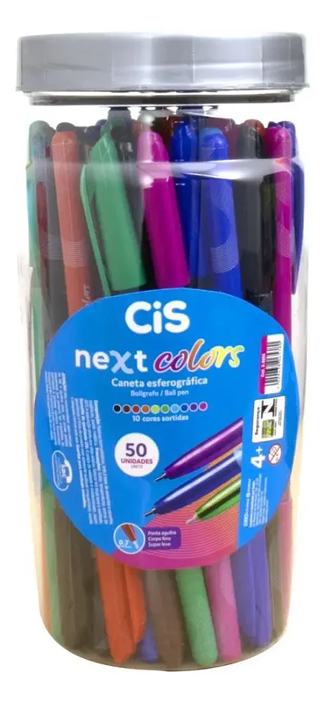 Caneta ESF NEXT COLORS - POTE C/50 UND SORTIDAS - CIS