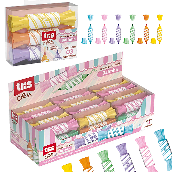 Marca texto holic Balinha - BLISTER 3UND - TRIS