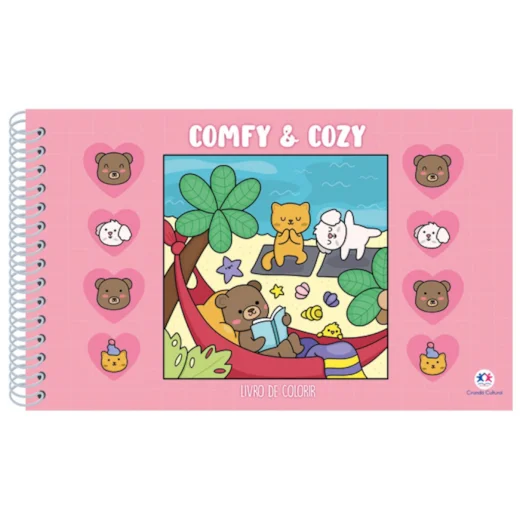 Livro de Colorir - Comfy and cozy - pink - CIRANDA CULTURAL