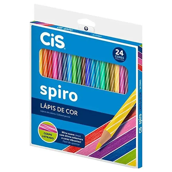 Lápis de cor SPIRO - 24 cores - CIS