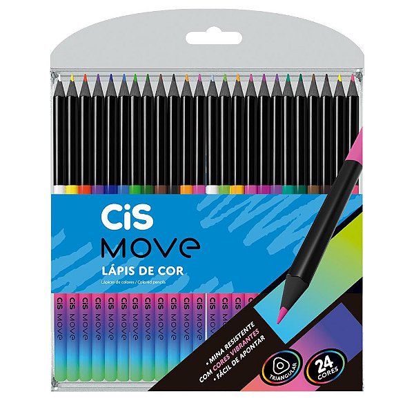 Lápis de cor MOVE - 24 cores - CIS