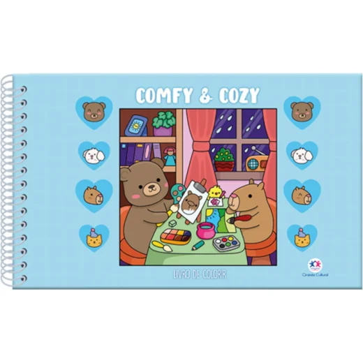 livro de colorir -Comfy and cozy - blue - CIRANDA CULTURAL