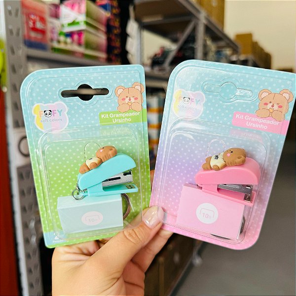 Grampeador ursinho Kit - UNIDADE CORES SORTIDAS - FOFY