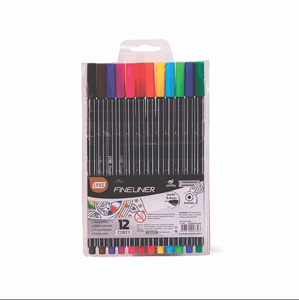 Marcador FINELINER 0.4MM - 12 CORES - LYKE
