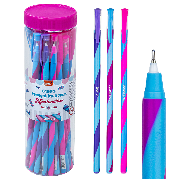 Caneta Esferográfica  0,7 MM MARSHMALLOW - POTE C/ 24UND - BRW