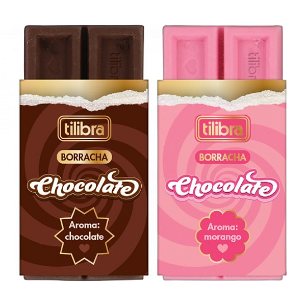 Borracha Chocolate Com cheirinho - SORTIDAS - UNIDADE - TILIBRA