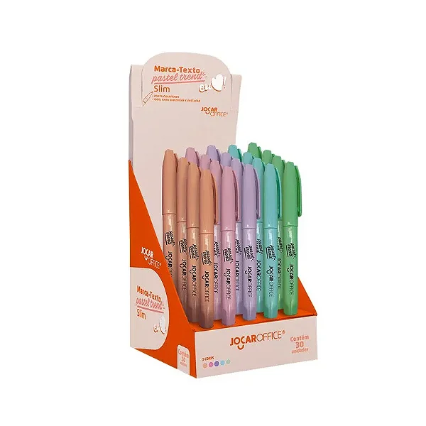 Marca texto Slim Pastel -  DISPLAY C/30 UND -  JOCAR OFFICE