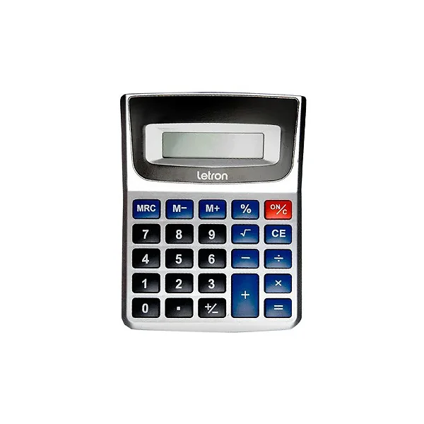 Calculadora de Mesa 8 digitos -  PRATA OFFICE- LETRON
