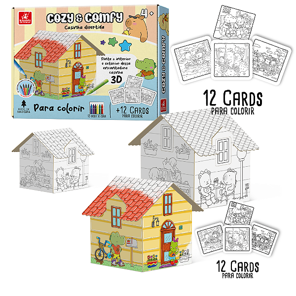Casinha Para Colorir -  COZY & COMFY - Brincadeira de Criança
