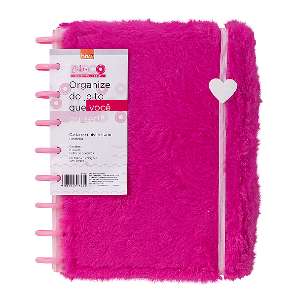 Caderno Disco PLUSH  PINK - 220X160 - 80 FOLHAS - BRW
